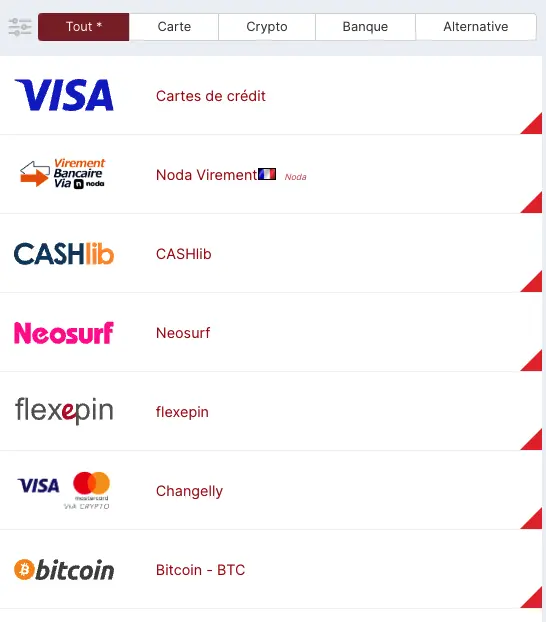 casino clic paiements