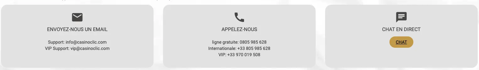 casino clic support